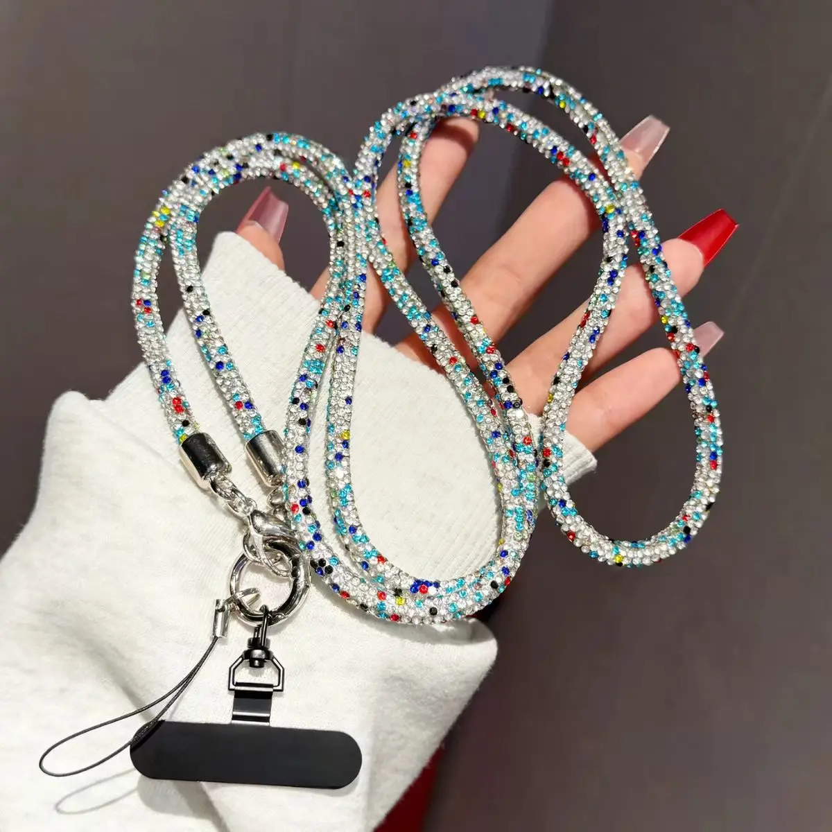 Glitter Rhinestone Phone Lanyard Diamond Crystal Phone Chain Hanging Anti-lost shoulder strap Mobile Phone Strap crossbody