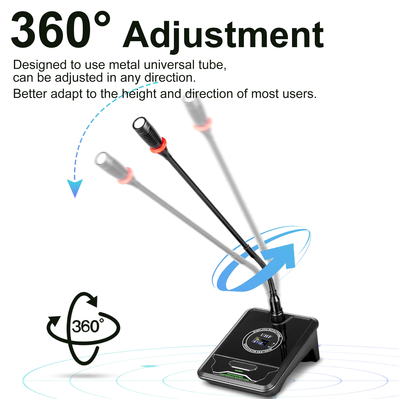 DF204 سطح المكتب المهنية Gooesneck UHF 4 قناة نظام الميكروفون اللاسلكي غرفة الاجتماعات #4