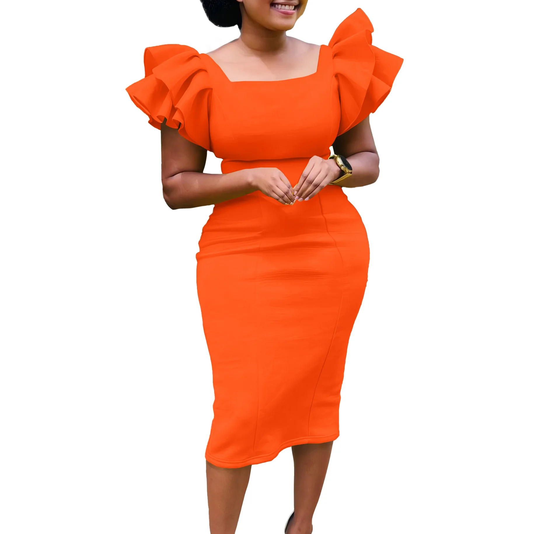 

Elegant African Dresses for Women Spring Summer 2025 African Short Sleeve Party Evening Bodycon Dress Outfits African Clothing