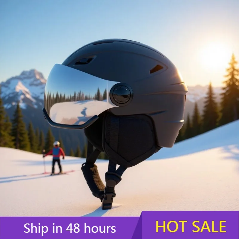 

Шлем для горных лыж POWER LEAP Cross-border 2025, новая модель, со встроенными очками, для активного отдыха, для взрослых, для сноуборда, одинарный/двойной, теплый, оптом, HX-S