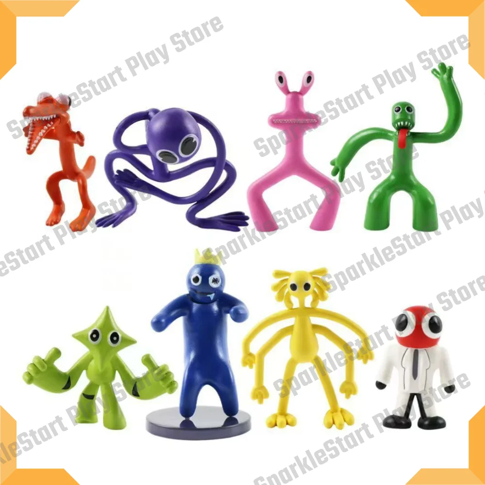 Juego de 8 Figuras de Rainbow Friends de 6-9 cm, Modelo de Anime, Juguete de Colección, Adornos de Escritorio, Muñecas, Regalos