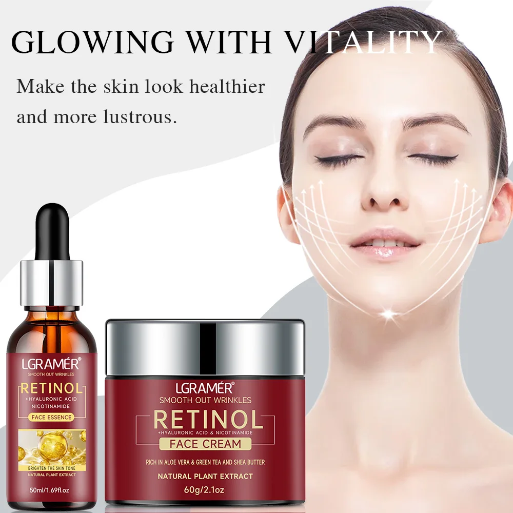 Retinol Serum Combo Face Cream Lifting Firming Repairing Moisturizing Nourishing Cream Brightening Skin Younger Face Skin Care