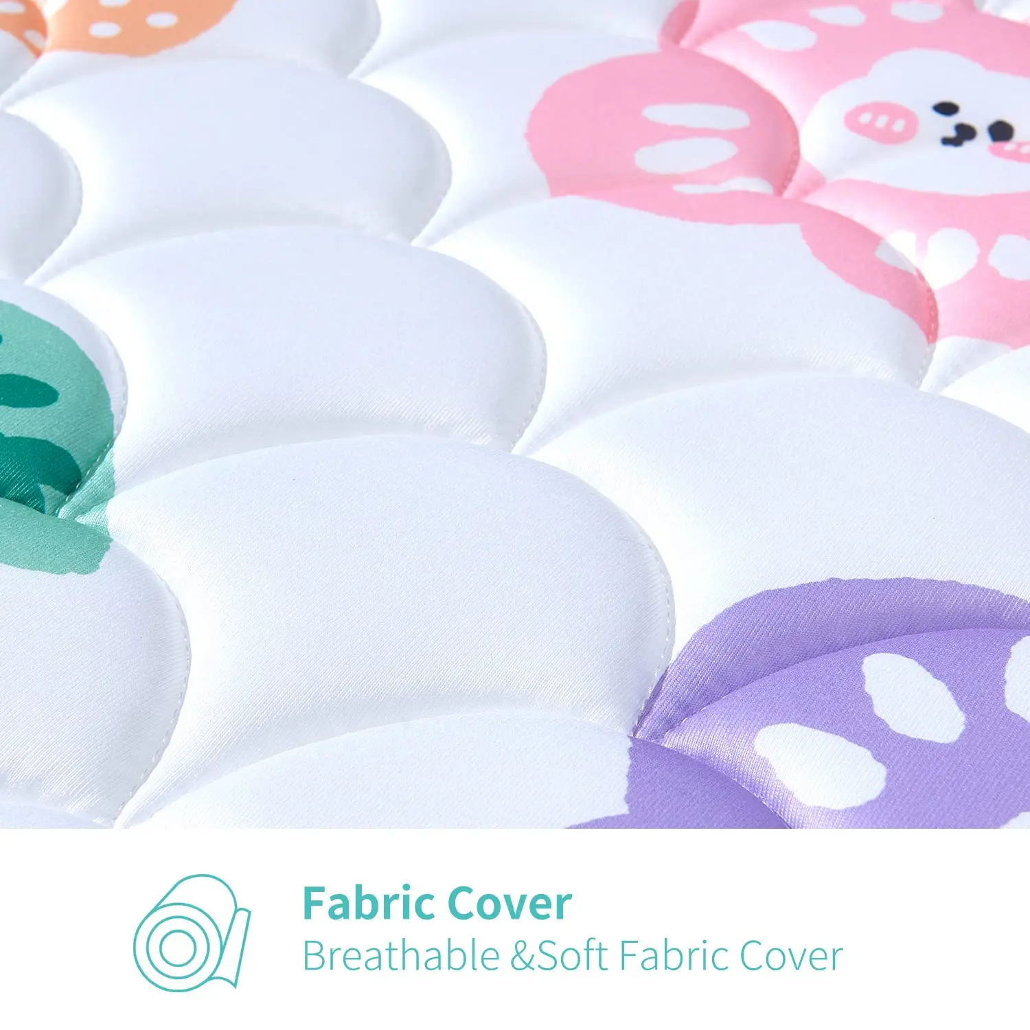 فراش أطفال مزدوج الوجهين ، جيد التهوية ، متين ، مقاس قياسي ، فوم ممتاز ، سرير أطفال وطفل صغير ، 52 "x" x "x 5"