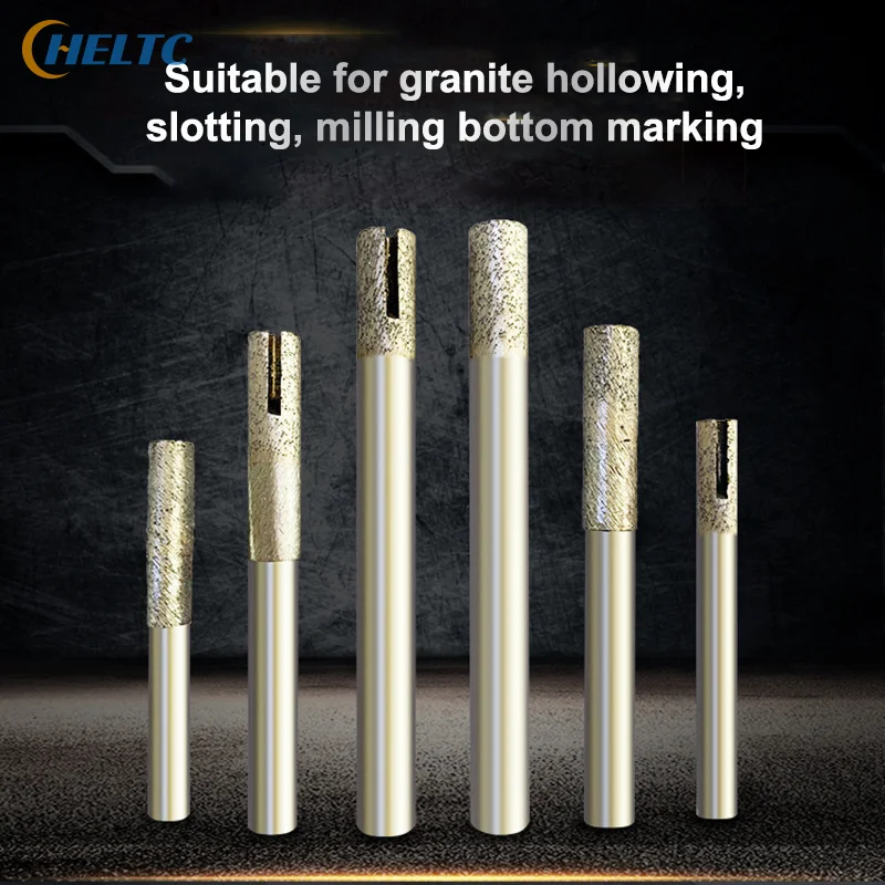 1PC Sintering welding Sintered Stone Router Bit Nose Flat Engraving Cutter End Mill CNC Carving Tools Knife For Granite Marble