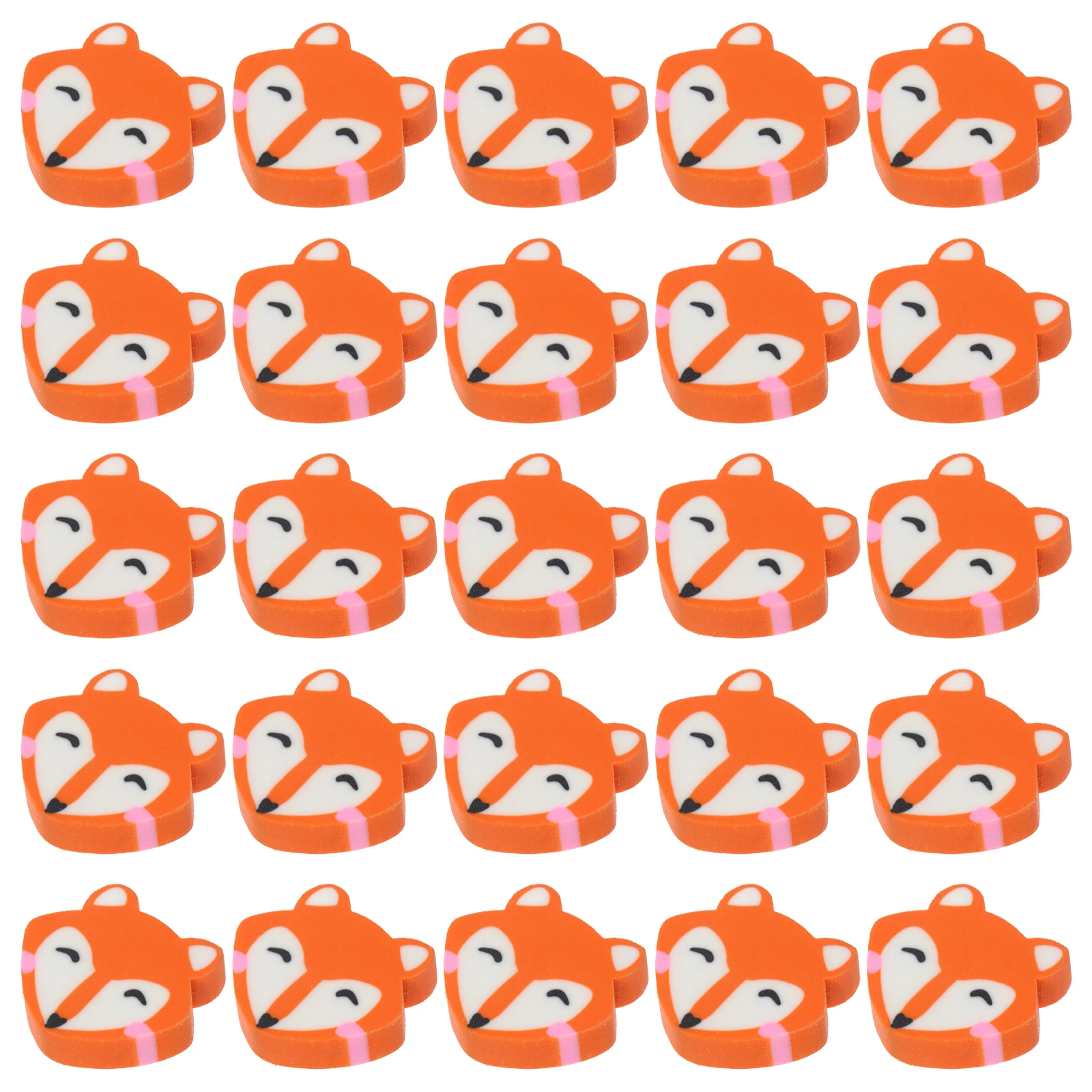 

50 Pcs Little Fox Eraser Cute Shaped Animals Funny Cartoon Bright Supplies Student Gifts Practical Function Remove