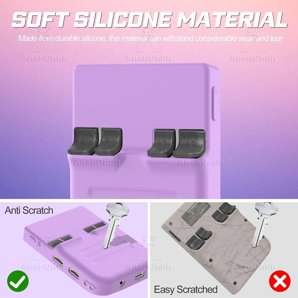 Étui de protection entièrement ajusté avec lanière, anti-chute, anti-rayures, anti-alde, coque souple en silicone violet, accessoires pour la peau, RG35XX