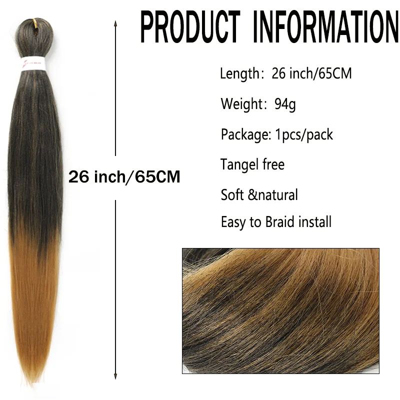 Capelli intrecciati da 26 pollici Pre allungati per le estensioni dei capelli delle donne trecce morbide sintetiche Yaki Texture capelli a treccia con impostazione dell'acqua calda