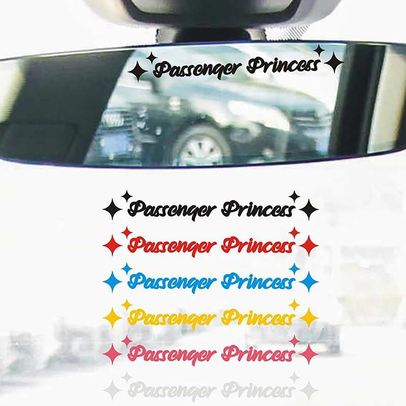 1pc Passenger Princess Star Mirror Decal Sticker Personalized Car Stickers Reverse Mirror Decor Rearview Mirror Car Vinyl Decal