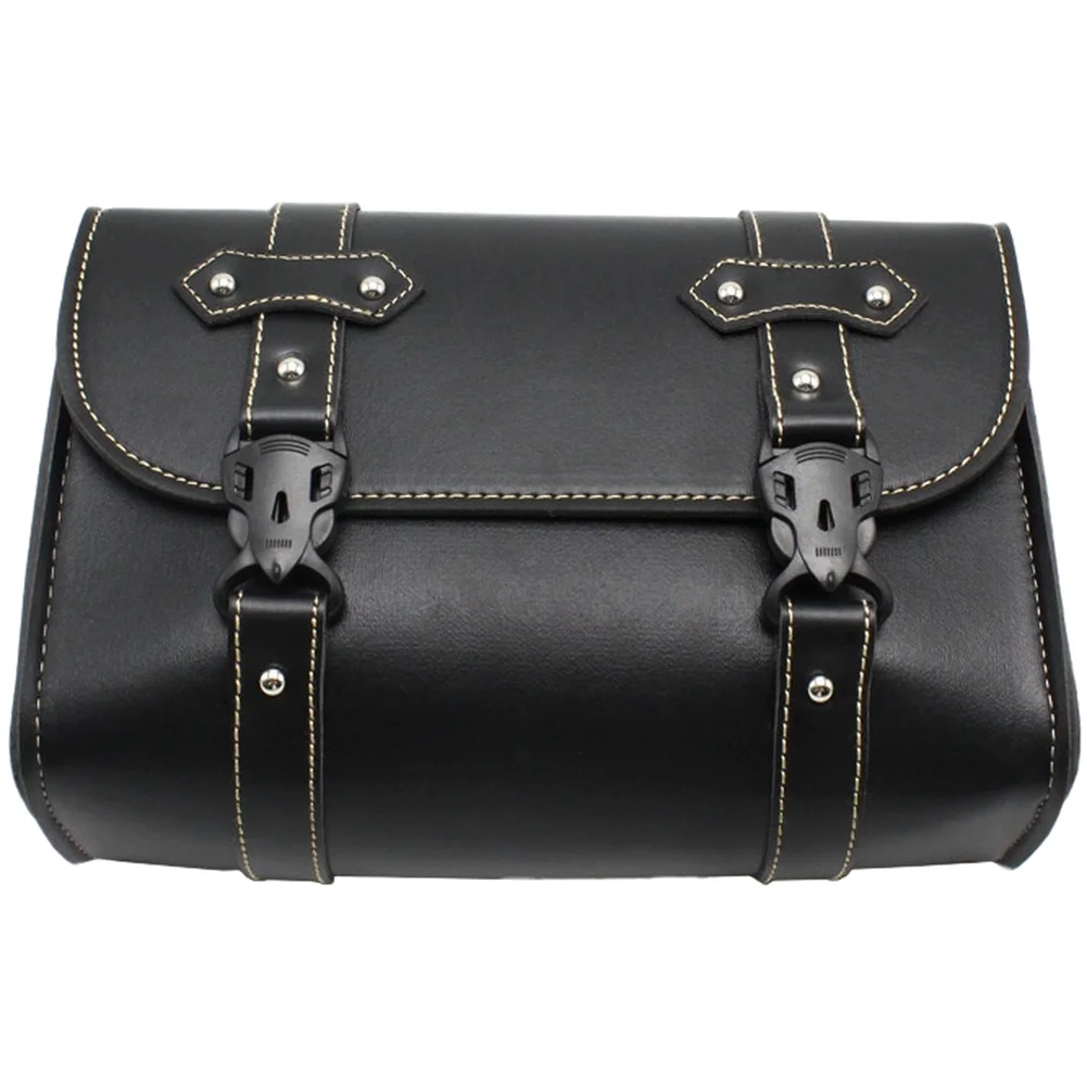 Motorcycle Front and Rear Panniers Vintage Waterproof PVC Storage Bag Compatible with Most Motorcycle and Electric Bike Models