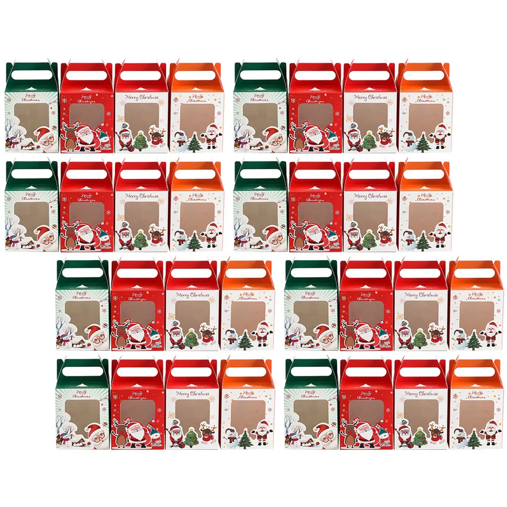 

50pcs Christmas Apple Boxes White Cardboard Small Gift Boxes Decorative Candy Containers Holiday Presents Packaging