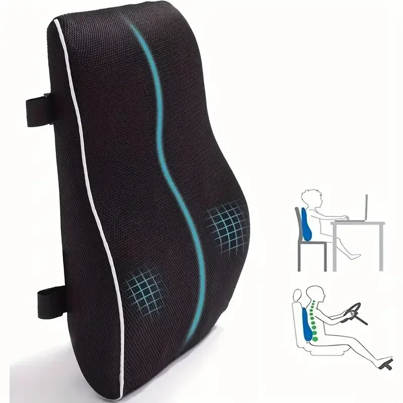 

Memory Foam Non-Slip Car Seat Cushion for Office and Gaming Chairs - Lumbar and Waist - Soft and Comfortable Supports