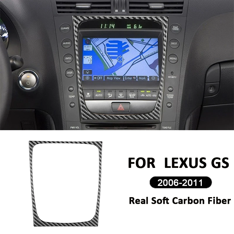 

Carbon Fiber Car Center Console Navigation Screen Trim Frame Decoration Sticker For LEXUS GS 2006-2011 Interior Accessories