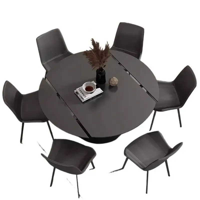 Black Modern Dining Table Unique Designer Stand Space Saving Dining Table Restaurant Italian Mesa Para Comedor Home Furniture