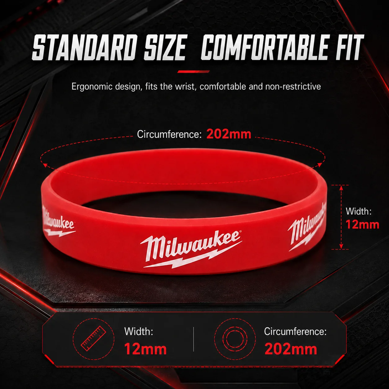 Milwaukee Tool Decor Couple Basketball Sports Wristband Fitness Rubber Bracelet