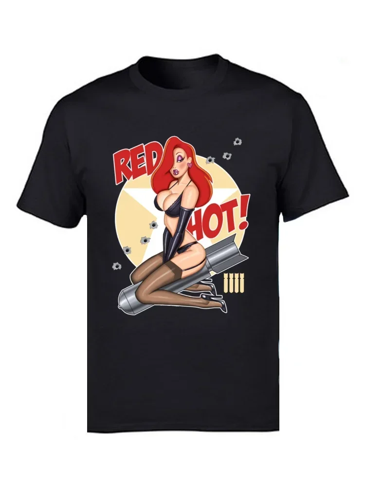 

Tops T Shirt Sex Warrior Design T-Shirts Top Quality Casual Funny Pin Up Sexy Boom T Shirts Red Hot Bomb Weapon Print Adult 2024