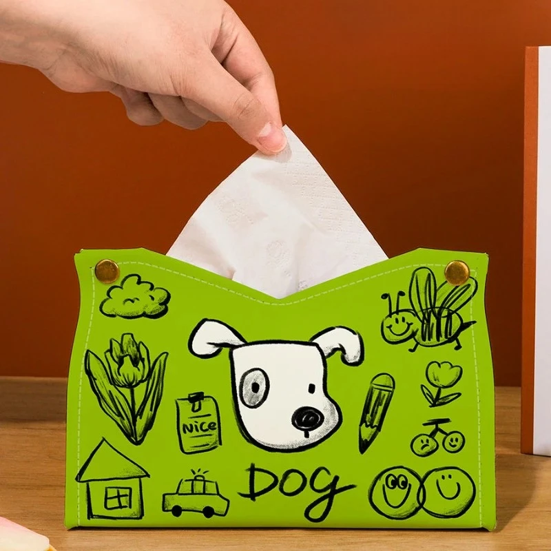 

Oil Painting Puppy Tissue Box, Home Living Room Paper Boxs,Home Decoraction Luxury Tissue Holder,Napkin Holder Toilet Waterproof