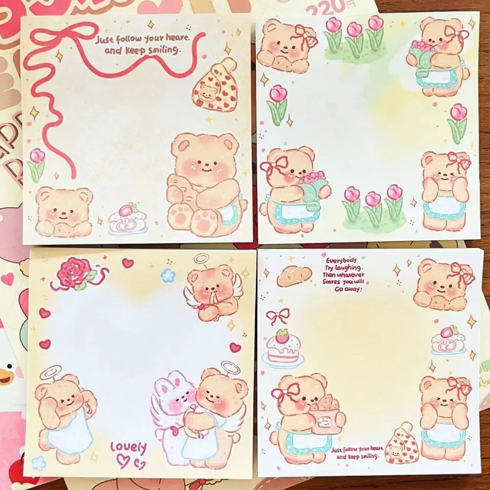 Cute Butter Bear Sticky Note Original Self-adhesive Cartoon Animal Decorative Sticker Multifunction Multi-purpose