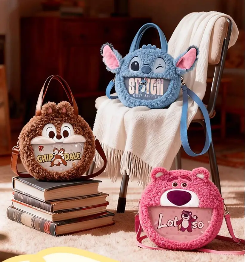 

Kawaii Lilo Stitch Lotso Мягкие плюшевые сумки на плечо Модные милые мультяшные модные сумки-мессенджеры Y2k Сумки-мессенджеры Фестивальные подарки для девочек