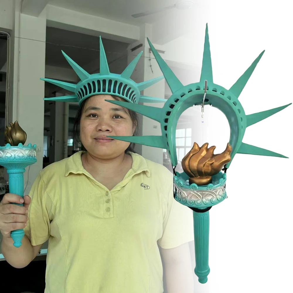 Statue of Liberty Cosplay Headwear PVC Headband Torch Halloween Decorative Masquerade Props Hair Accessories