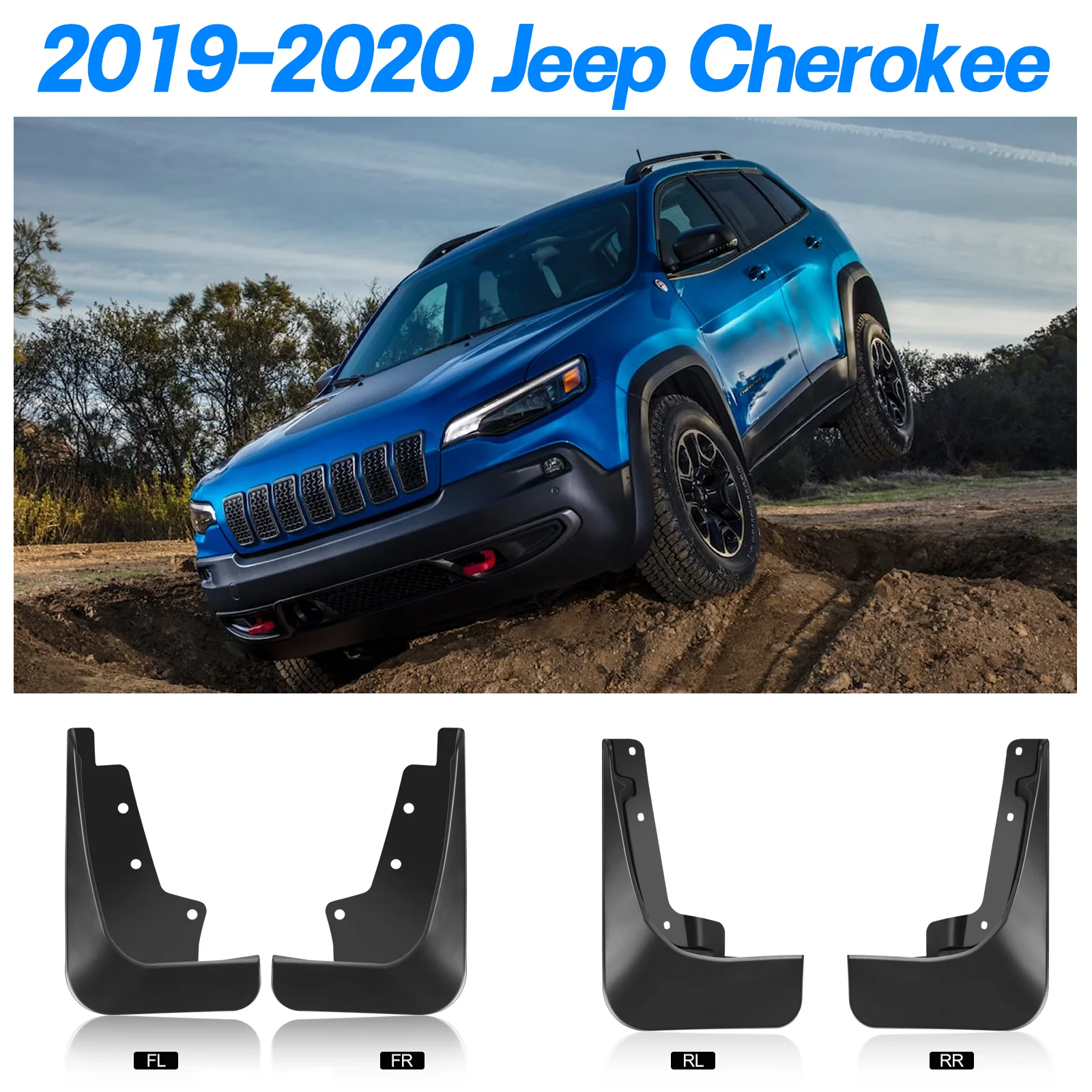

Брызговики, подходят для Jeep Cherokee 2019 года, передние и задние, 4 шт./компл.
