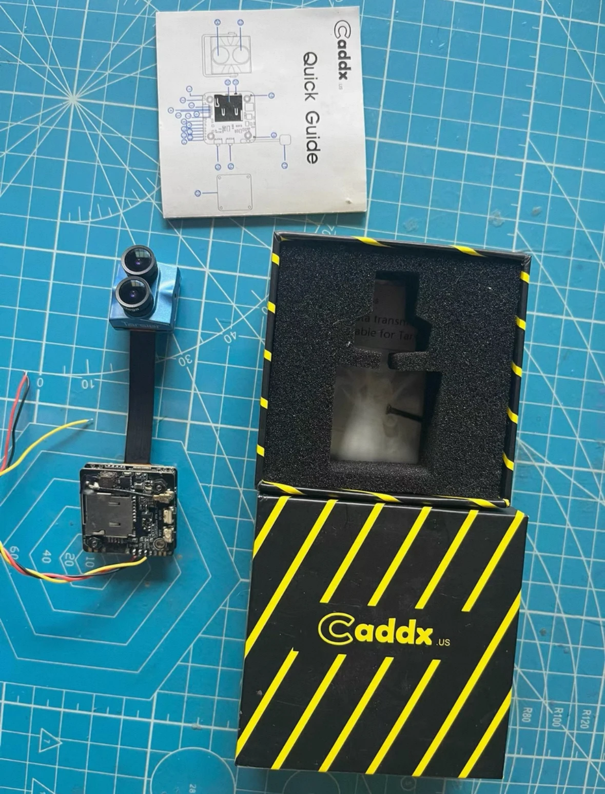 Caddx.us Tarsier 4K 30fps 1200TVL Dual Lens Super WDR WiFi Mini FPV Camera HD Recording DVR Dual Audio OSD per RC Racing Drone