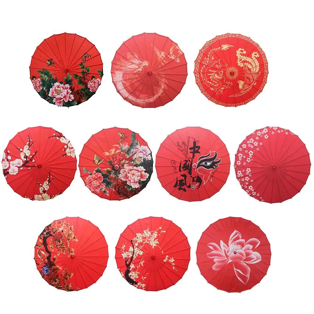 ร่มกระดาษน้ำมันสไตล์โบราณจีน ขนาด 82 ซม. 10 สี ร่มตกแต่งสำหรับผู้หญิง ร่มประดับตกแต่งงานปาร์ตี้เพื่อนเจ้าสาว