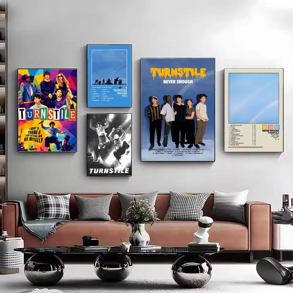 Hardcore Punk Band T-Turnstile Poster HD Wall Art Aesthetic Home Decor for Living Room Bedroom Café Office Stylish Gift