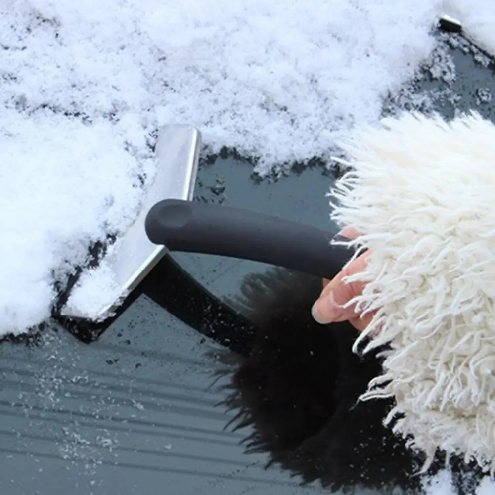 مجرفة ثلج متعددة الوظائف من الفولاذ المقاوم للصدأ مع مقبض مطاطي مكشطة TPR لإزالة الزجاج الأمامي للسيارة والثلج والثلج خفيف الوزن