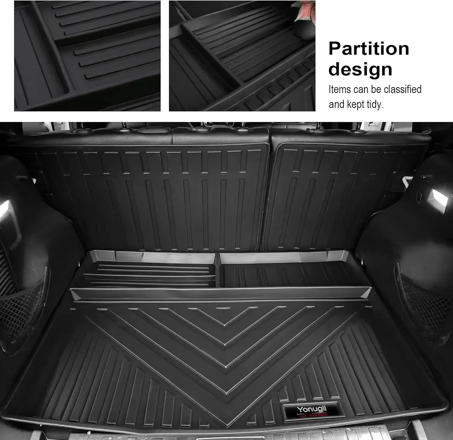 TPE الحصير بطانات البضائع ل Jeep Renegade 2015-2024 2025 اكسسوارات جذع مسند الظهر حصيرة مجموعة كاملة جميع الأحوال الجوية حماية حصيرة #4