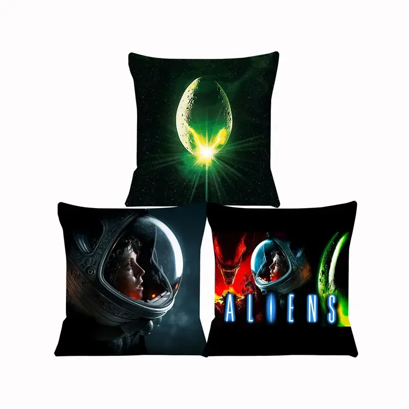 Aliens Horror Movie Cushion Cover for Sofa Pillow Case Cover Seat Car Throw Pillowcase 45x45cm For Home Decorative