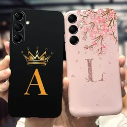 For Samsung Galaxy A55 5G 2024 Case Luxury Crown Letters Soft Silicone Matte Cover For Samsung A15 A25 A35 5G A356B A256B Bumper