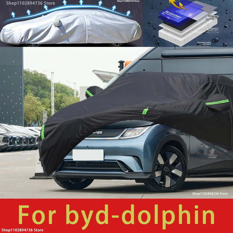 

For byd dolphin fit Outdoor Protection Full Car Covers Snow Cover Sunshade Waterproof Dustproof Exterior black car cover