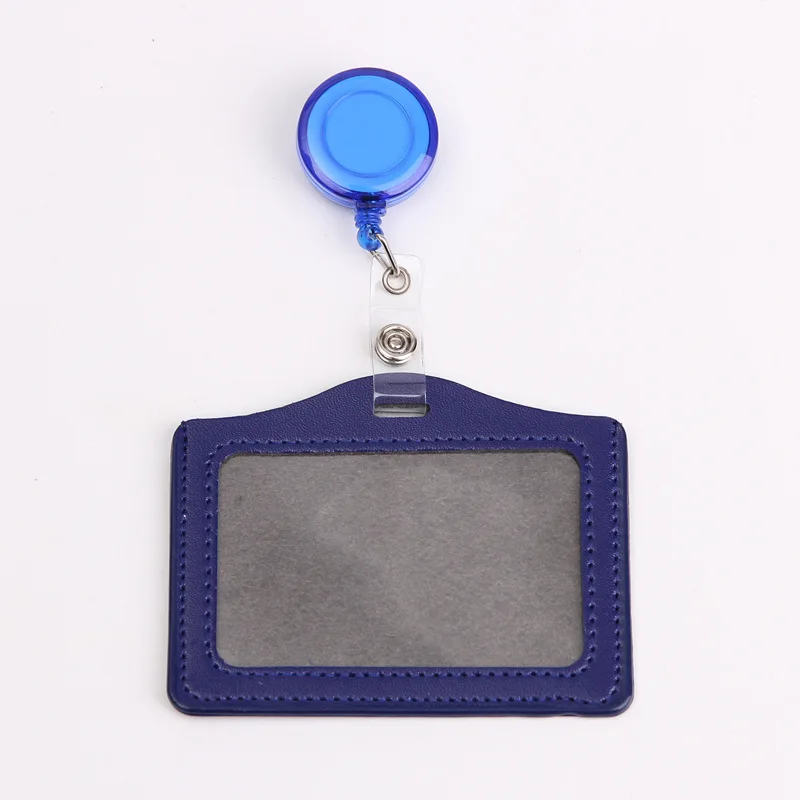 Porte-badge en cuir PU avec bobine rétractable, ensemble de clips de carte d'identité de poitrine pour infirmière Foctor, étui de permis de travail du personnel, étiquette de nom