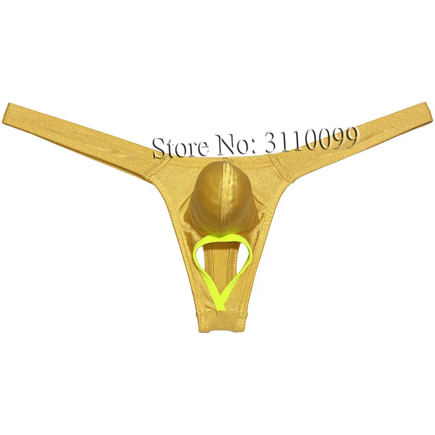 Men‘s Sports Shiny Thong Bulge Pouch G-string Balls Out Tangas Jockstrap Underwear