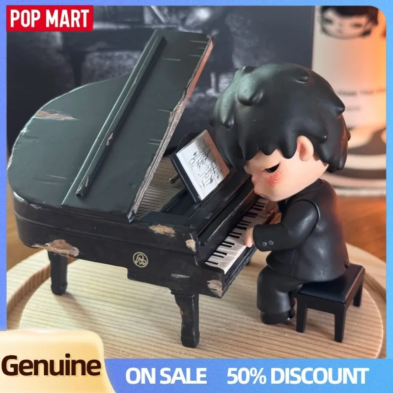 

Original Popmart Hirono The Pianist Handheld Hang Card Trendy Toy Doll Desktop Decoration Collection Birthday Surprise Gift