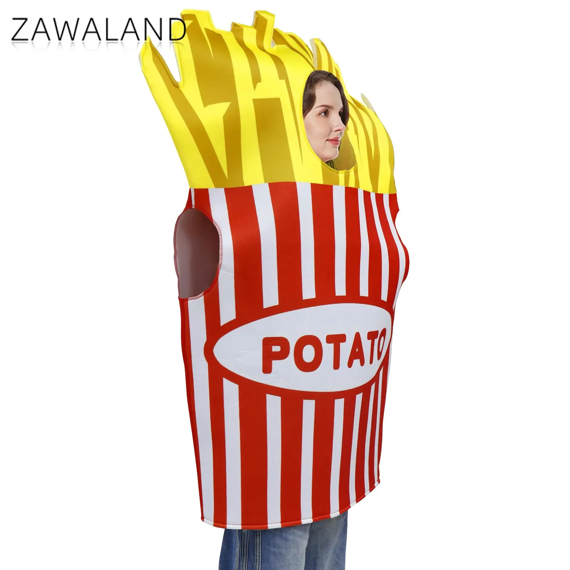 ZAWALAND-Costume de Cosplay Frites d'Halloween pour Mère et Fille, Vêtements en Éponge Imbibés de Nourriture Amusante pour