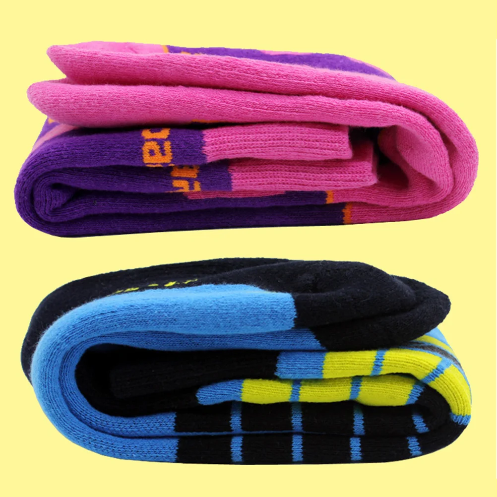 

Cotton Thick Skiing Socks Pink 27-30 Moisture Absorption Elastic Non Slip Sports Socks for Snowboard Winter Activities