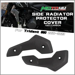 MOTO4U For Triumph Trident 660 Trident660 2021 2022 2023 Carbon Fiber Motocycle Side Radiator Protector Cover 2PCS Side Panel