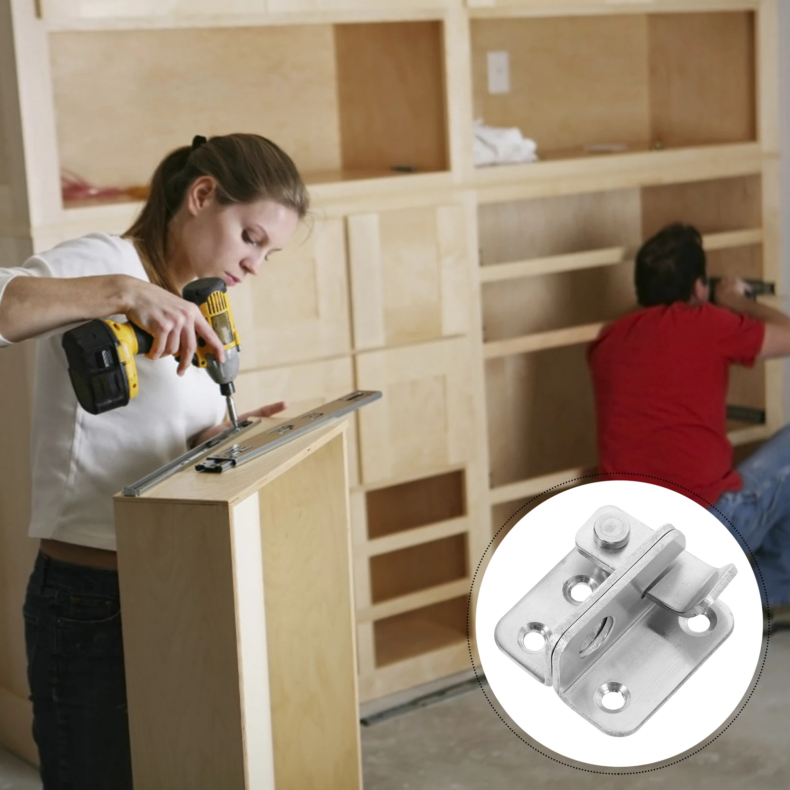 

2 Pcs Door Latch Anti-theft Lock Latches for Cabinet Doors Gate Stainless Steel