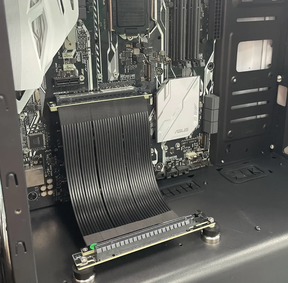 PCI Express X16 Graphics Card Vertical Bracket GPU Holder Base + GEN3 PCI-E 4.0 3.0 16X Riser Card GPU Extension Cable 90 Degree