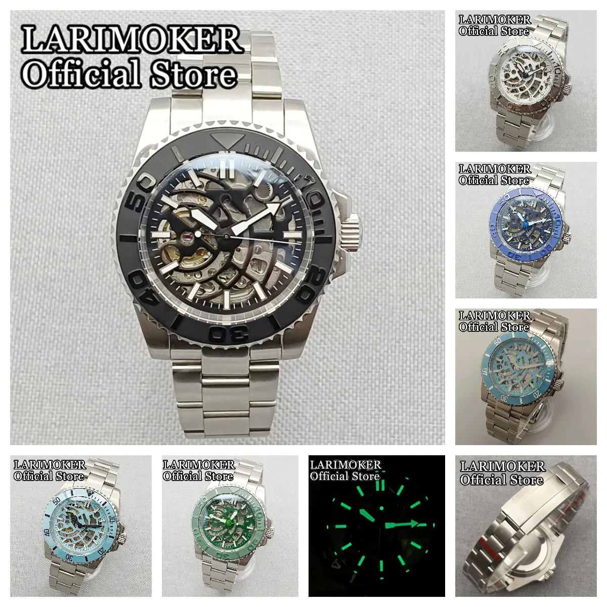 

LARIMOKER AR coating Sapphire 40mm NH70 Automatic Man Watches Movement Luminous Dial