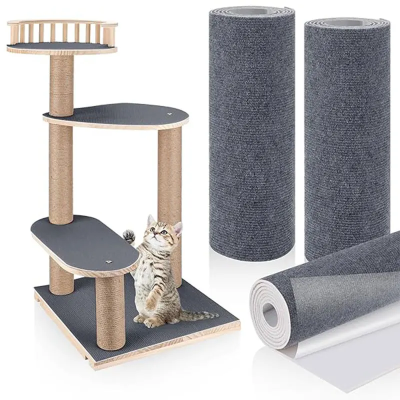 Katzen-Kratzmatte Katzen-Teppich mit Selbstklebender Zuschneidbarer Katzen-Kratzpfosten-Matte, Katzen-Kratz-Möbelschutz