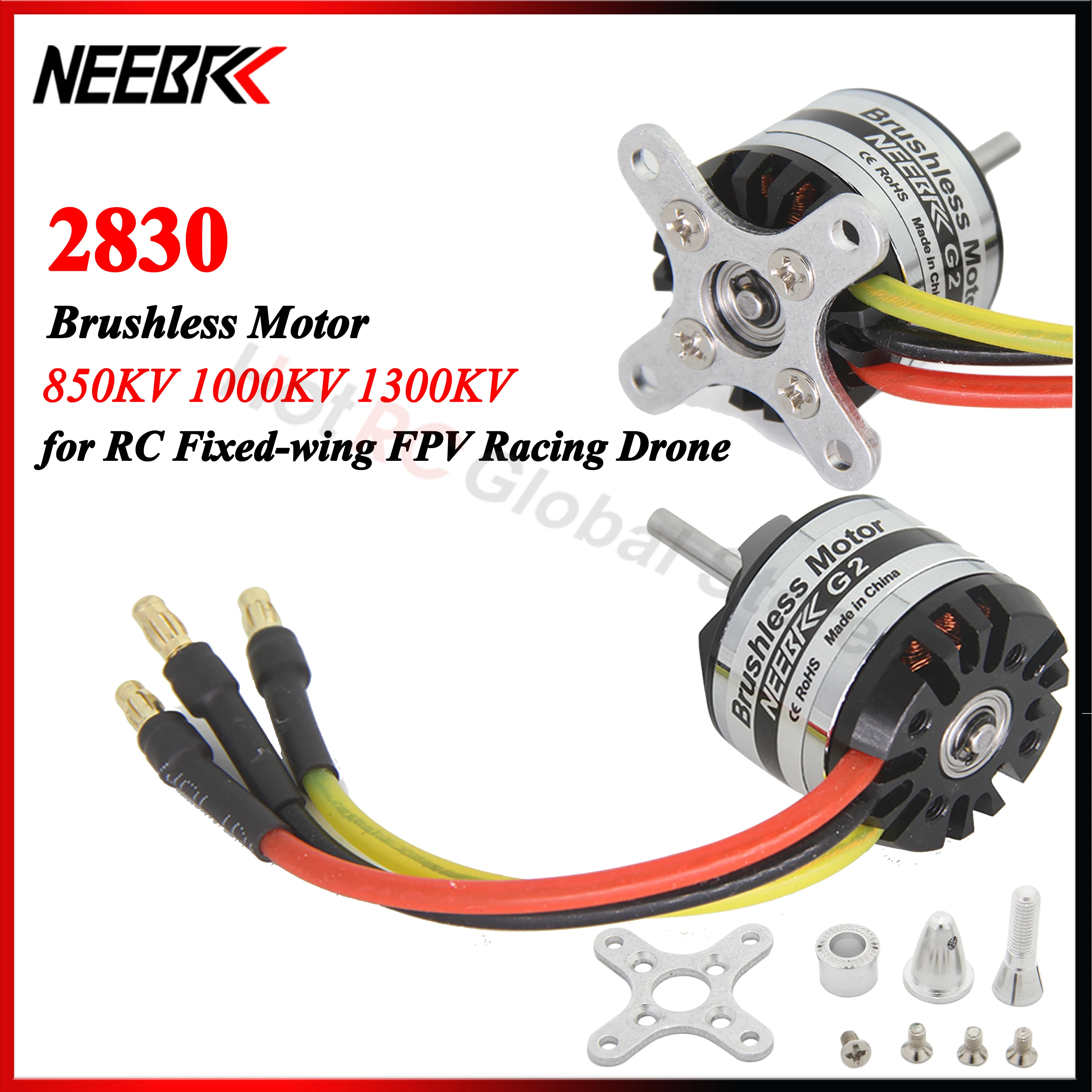 

NEEBRC 2830 850KV 1000KV 1300KV Brushless Motor 2-4S for RC Airplane Fixed-wing Multicopter FPV Racing Drone Engine Helicopter