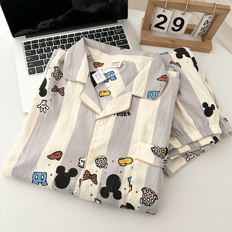 

Korean Sle Pure Cotton Long Sve Spwear for Men Loose Fit Home Clothes Cartoon Print Comfortable Breathable Spring Autumn