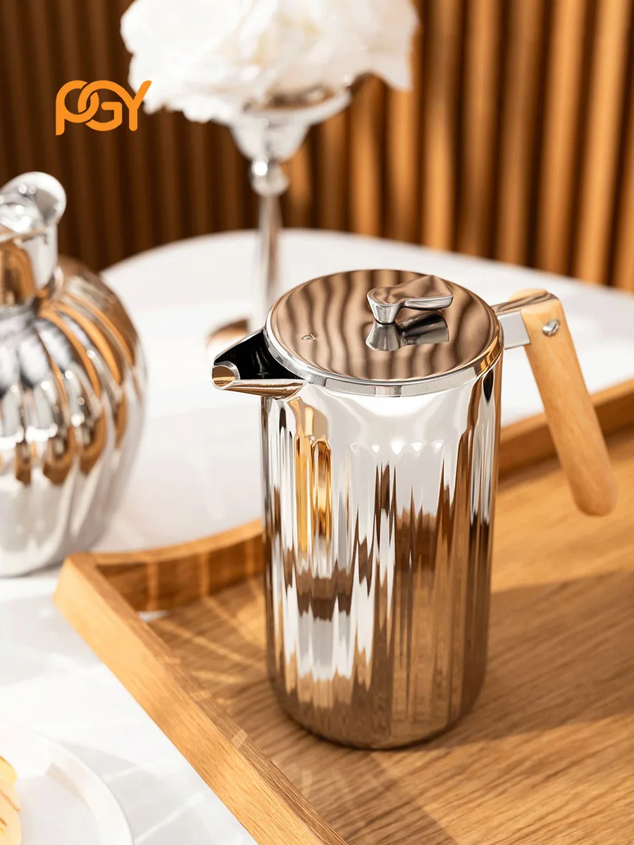 

304 Stainless Steel French Press Coffee Maker, Coffee Pot, 34oz (1 Litre), Coffee Kettle, Heat Resistant Durable, Easy to Clean