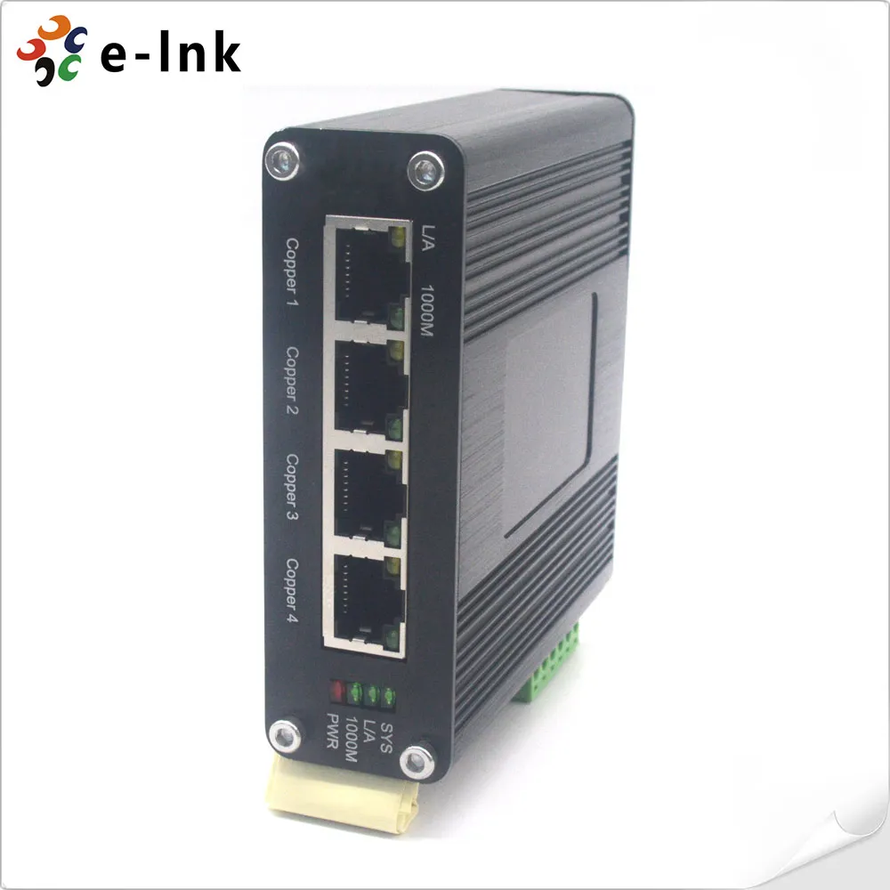 E-link LNK-IMC-A1400G-SFP Industrial 4-Port 10/100/1000Base-T + 1-Port 100/1000Base-X SFP Ethernet Switch 110-230VAC Input