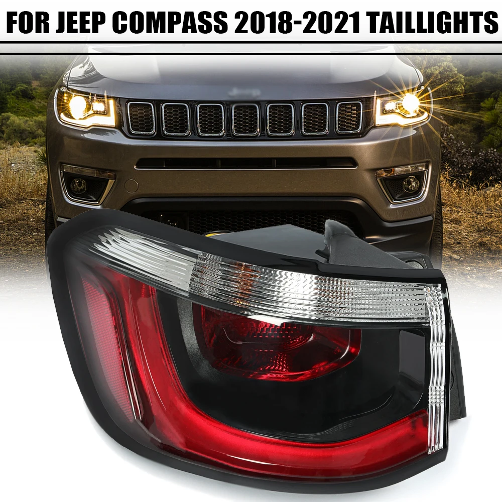 LED Rear Tail Light For Jeep Compass 2018 2019 2020 2021 Car Signal Brake Lamp Bumper Warning Light