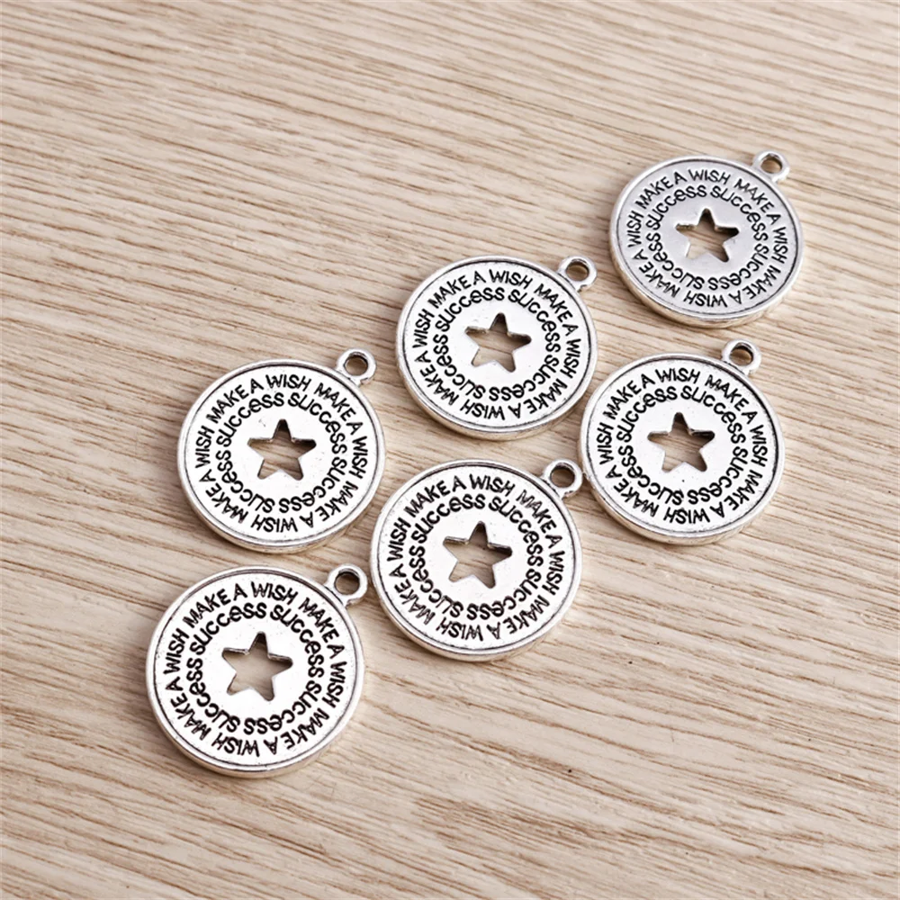 Tusember 10 Stück Legierungs-Metallsterne in Antiksilberfarbe, Anhänger für Ohrringe, Halsketten, DIY-Schmuckherstellung, handgefertigte Schmuckteile – Detail 5