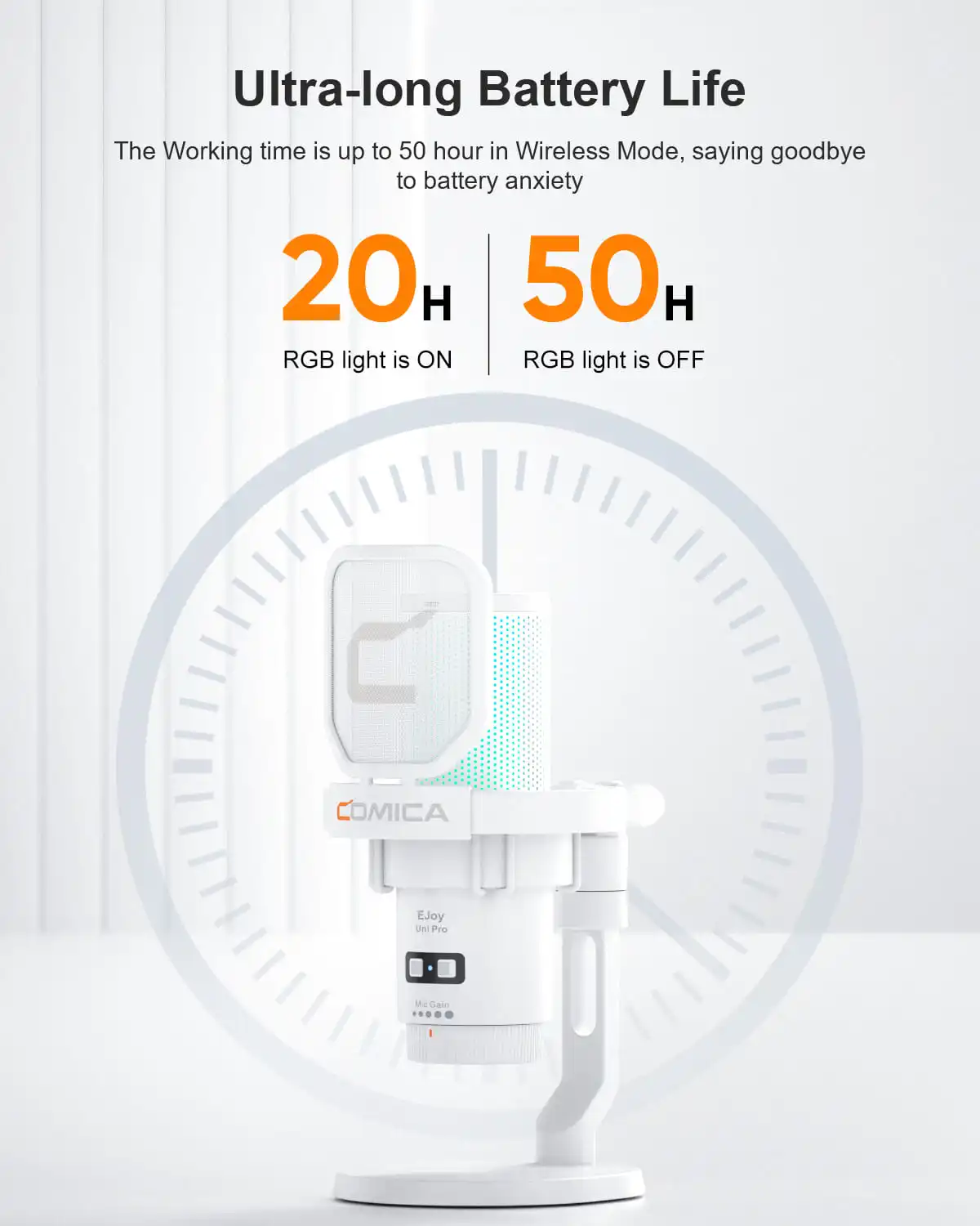 ميكروفون ألعاب Comica Ejoy Uni Pro لاسلكي USB للكمبيوتر الشخصي والهواتف الذكية وميكروفون RGB مكثف PS4/5 مع تقليل الضوضاء #4