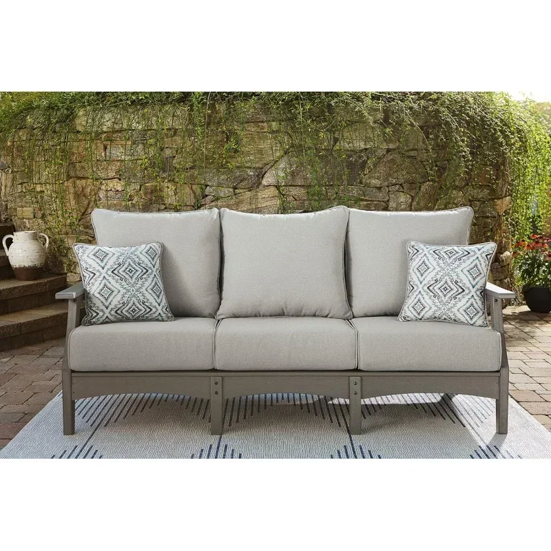 Outdoor  Patio Sofa with Cushion, Gray